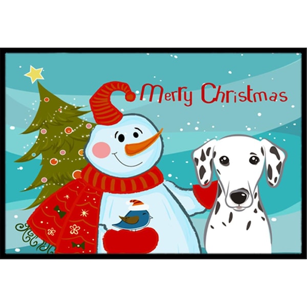 Carolines Treasures Snowman With Dalmatian Indoor and Outdoor Mat- 24 x 36 in. BB1830JMAT - main